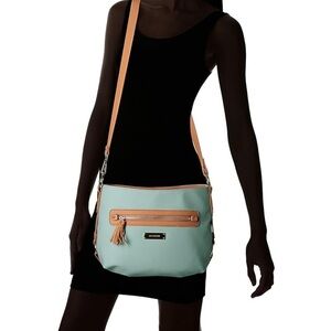 Chic Mint and Tan Crossbody Bag